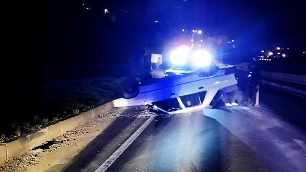 Zonguldak'ta, kontrolden çıkan otomobil takla attı!