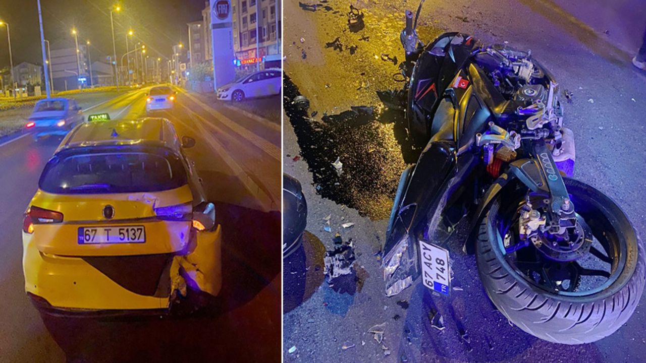Kdz. Ereğli'de, motosiklet otomobile çarptı: 1 ağır yaralı!