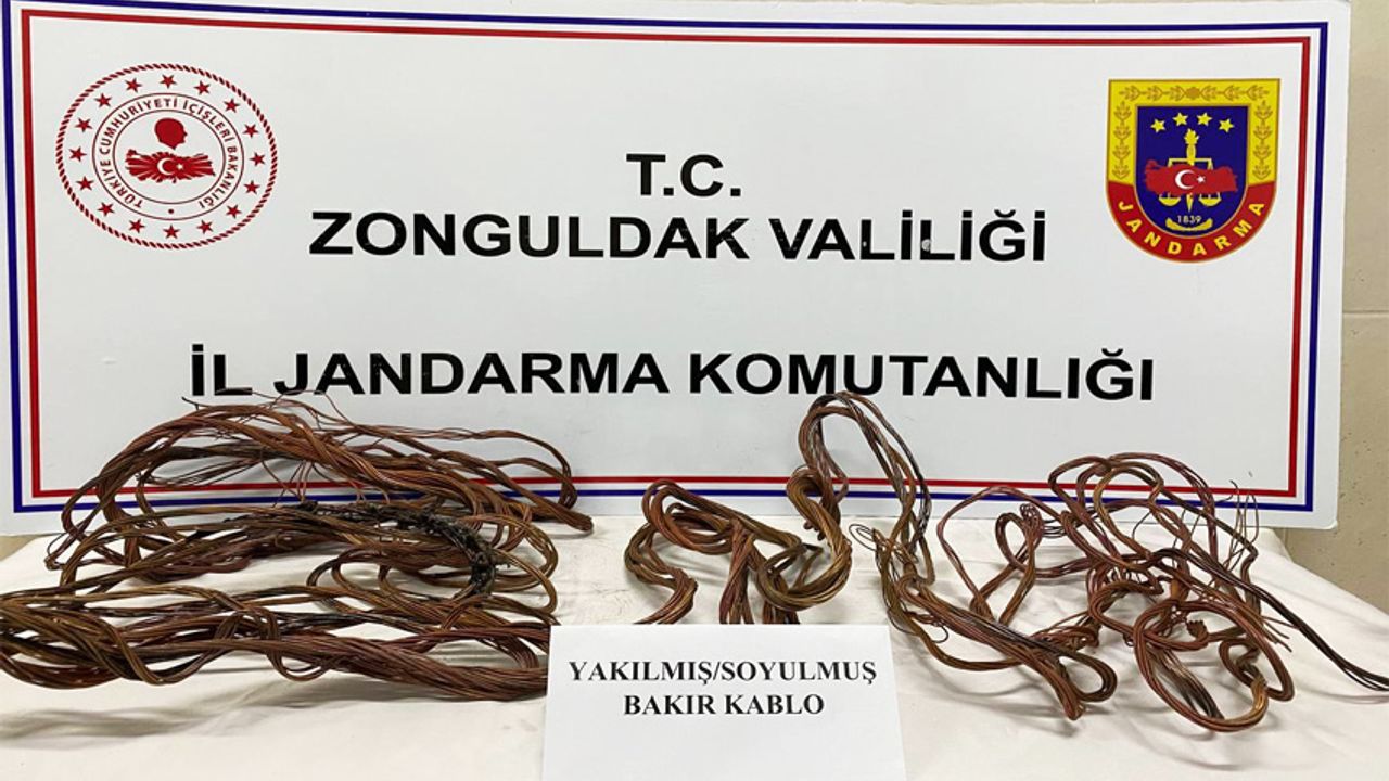 Zonguldak'ta, kablo hırsızı tutuklandı