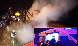 Samanlıkta çıkan yangında, itfaiye eri dumandan etkilendi