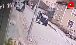 Motosiklet, yayaya böyle çarptı