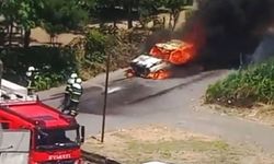 Kepez'de araç yangını!