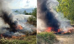 Şarampole uçan otomobil, alev topuna döndü!