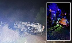 Beton mikseri, uçuruma yuvarlandı: 2 yaralı!