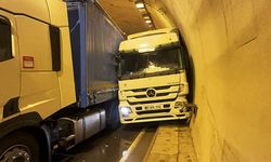 Tünelde tır kazası: 1 yaralı!
