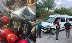 Ereğli'de, işçi servisi ile otomobil çarpıştı: 4 yaralı!