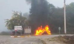 Park halindeki otomobilde korkutan yangın!