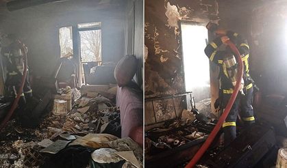 Kozlu'da korkutan ev yangını!