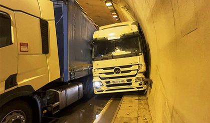 Tünelde tır kazası: 1 yaralı!