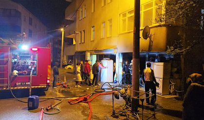 Beyaz eşya tamirhanesinde korkutan yangın!