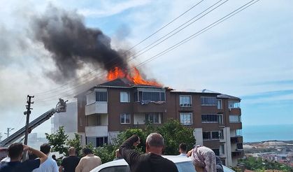 Gülüç'teki çatı yangını korkuttu!