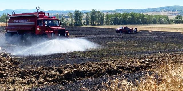 Buğday tarlasında yangın: 20 dönüm alan zarar gördü!