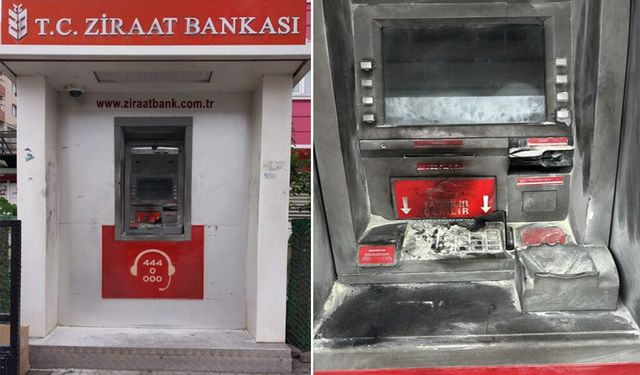 Ereğli'de, banka ATM'si yakıldı!