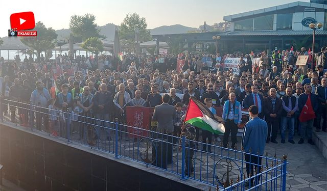 Ereğli'de, İsrail'i protesto yürüyüşü düzenlendi