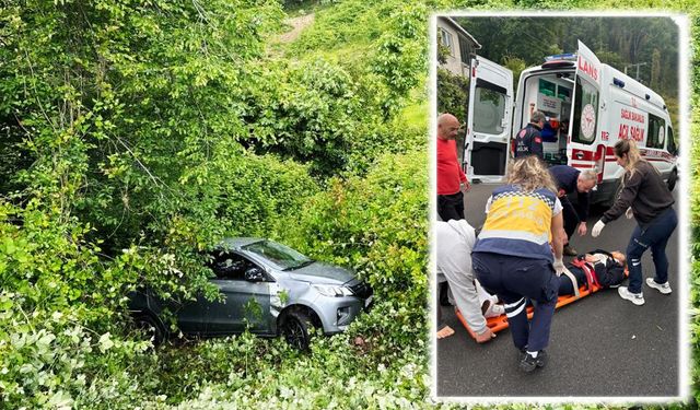 Kontrolden çıktı, şarampole devrildi: 1 yaralı!