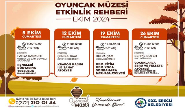 Ekim ayı atölye programı açıklandı