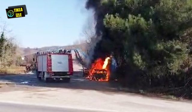 Sürücü, kendini zor kurtardı!