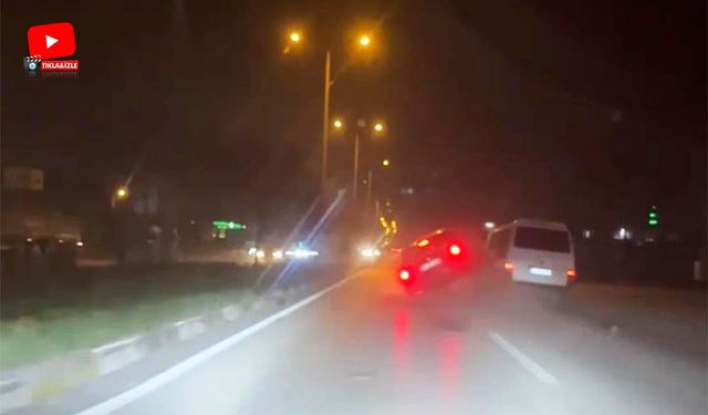 Minibüse çarpan otomobil, takla attı!