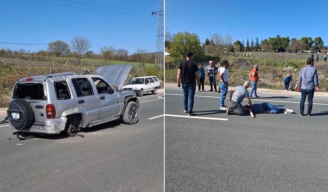 Kontrolden çıkan cip, takla attı: 2 yaralı!