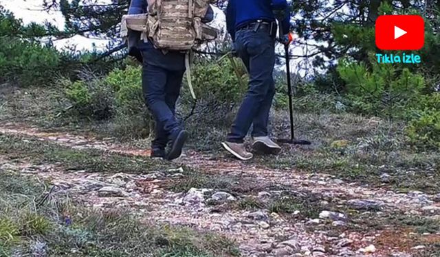 Define arayan 2 kişi, fotokapana yansıdı