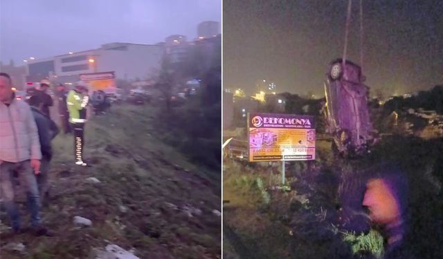 Ereğli'de, otomobil dereye devrildi: 4 yaralı!