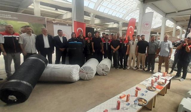 Alaplı'da, üreticilere hasat filesi desteği
