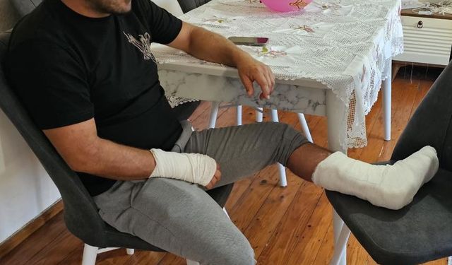 Saldırıya uğradı, ayağı iki yerden kırıldı!