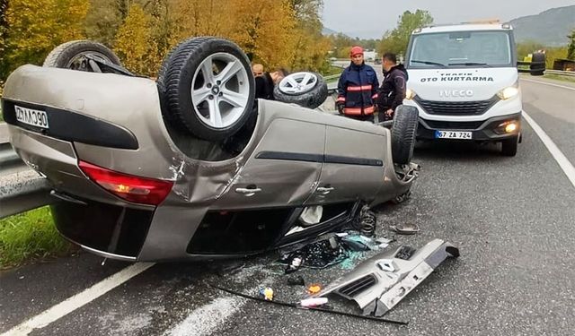 Yağışlı hava kazaya neden oldu: 2 yaralı!