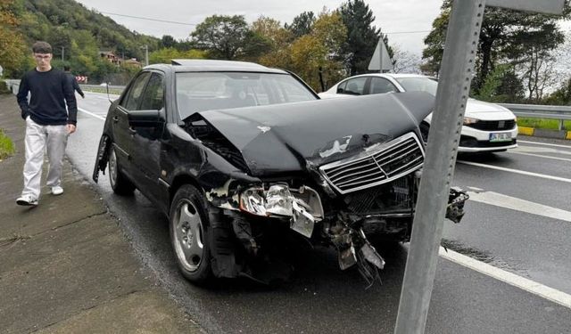 Bariyere çarparak durabildi!