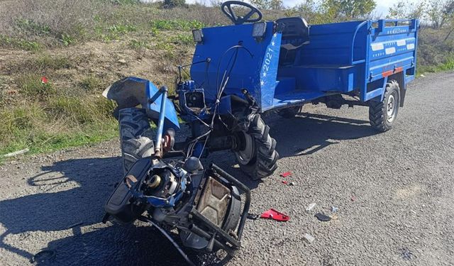 Alaplı'da, pat pat ile motosiklet çarpıştı: 2 yaralı!