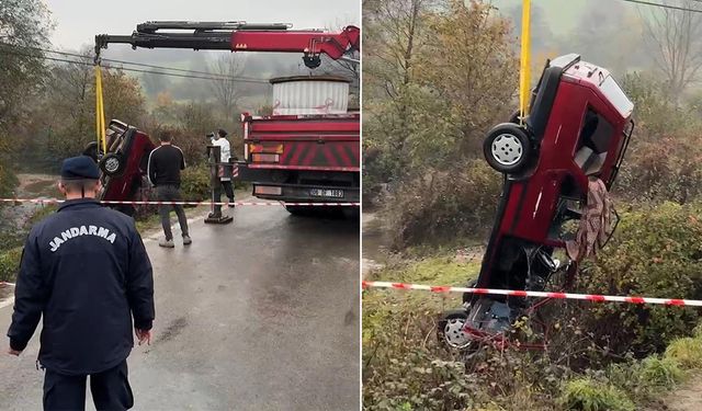 Otomobil dereye uçtu: 2 ölü, 1 yaralı!