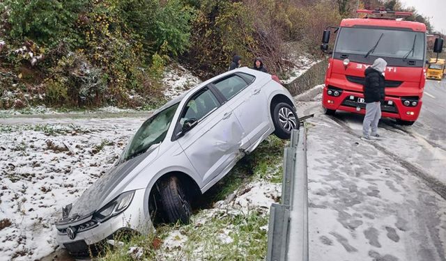 Refüjü aşarak yoldan çıktı!