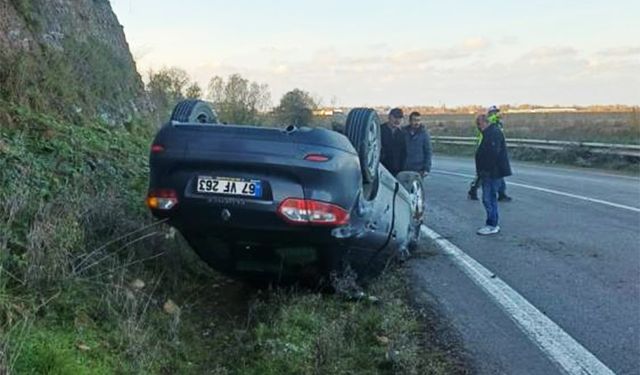 Takla atarak durabildi: 1 yaralı!