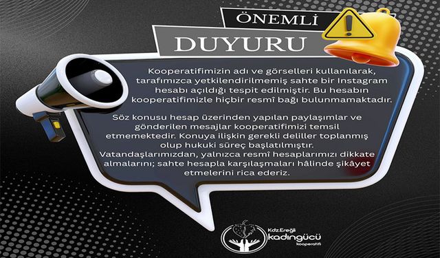 "Sahte hesap" uyarısı!