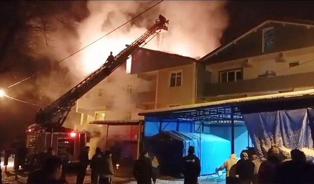 Gökçebey'de korkutan yangın!