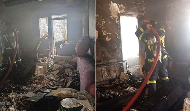 Kozlu'da korkutan ev yangını!