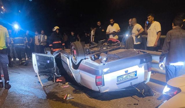 Takla atarak karşı şeride geçti: 1 ağır yaralı!