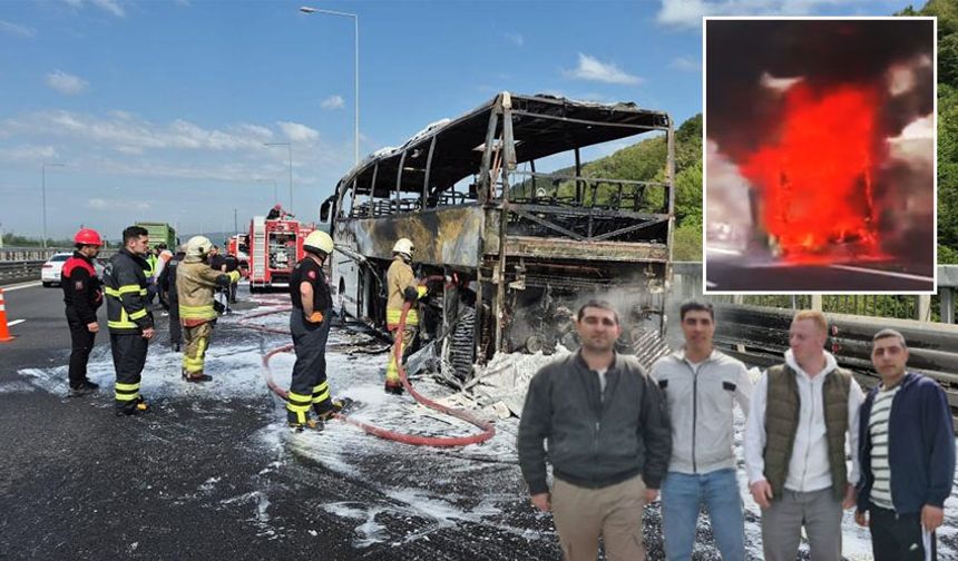 Otobüsten geriye demir yığını kaldı!