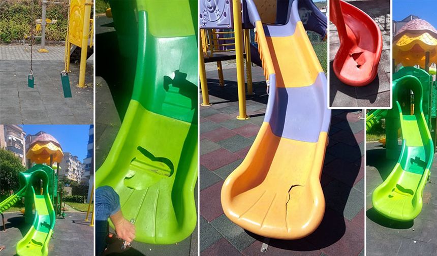 Çocuk oyun parklarına çirkin saldırı!