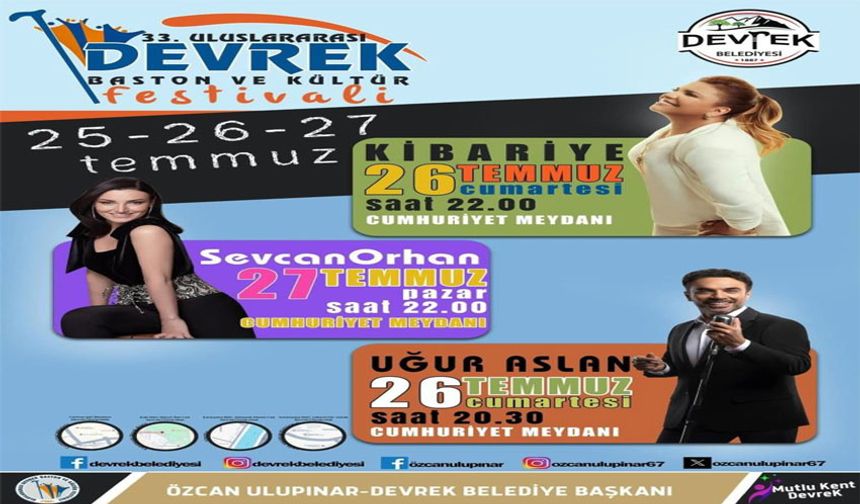 Ünlü sanatçılar, Devrek'te konser verecek