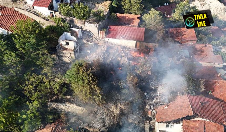 Otluk alanda çıkan yangında 4 ev hasar gördü!