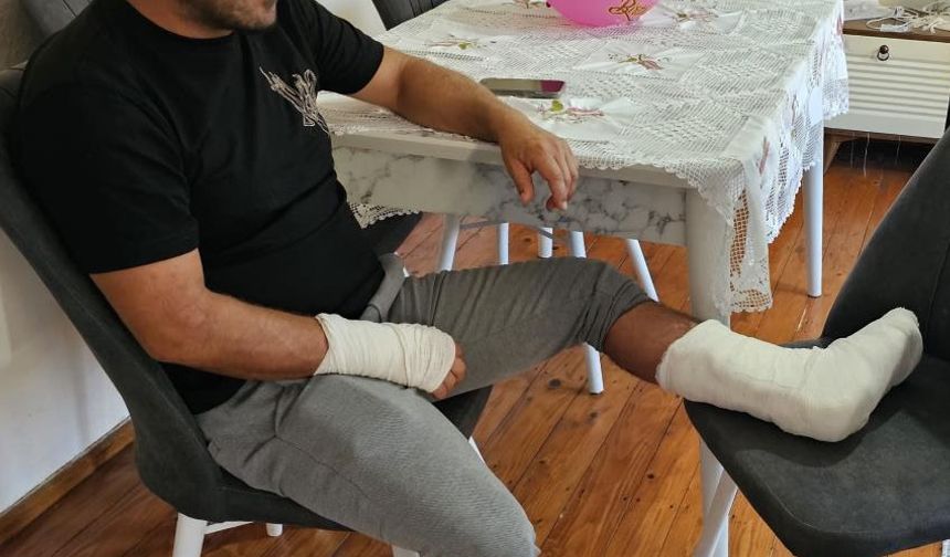 Saldırıya uğradı, ayağı iki yerden kırıldı!