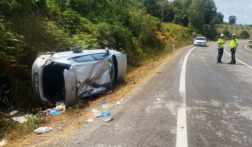 Zonguldak yolundaki kaza, ucuz atlatıldı!