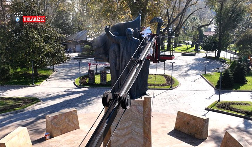 Ereğli'de, Atatürk büstleri ve anıtlar temizlendi