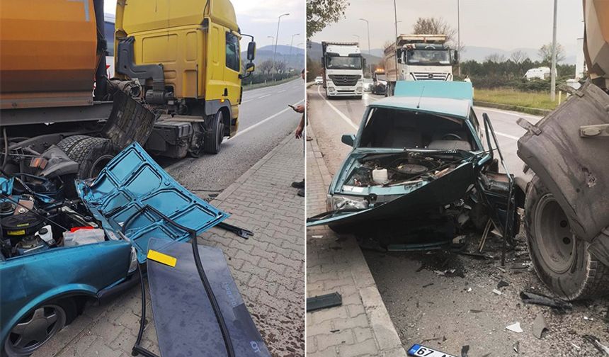 Çaycuma’da tır, otomobile çarptı; 1 yaralı!