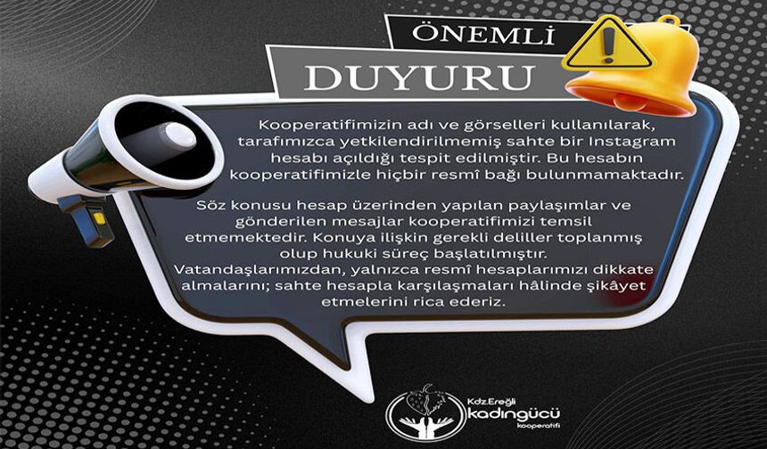 "Sahte hesap" uyarısı!