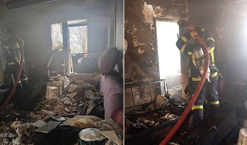 Kozlu'da korkutan ev yangını!