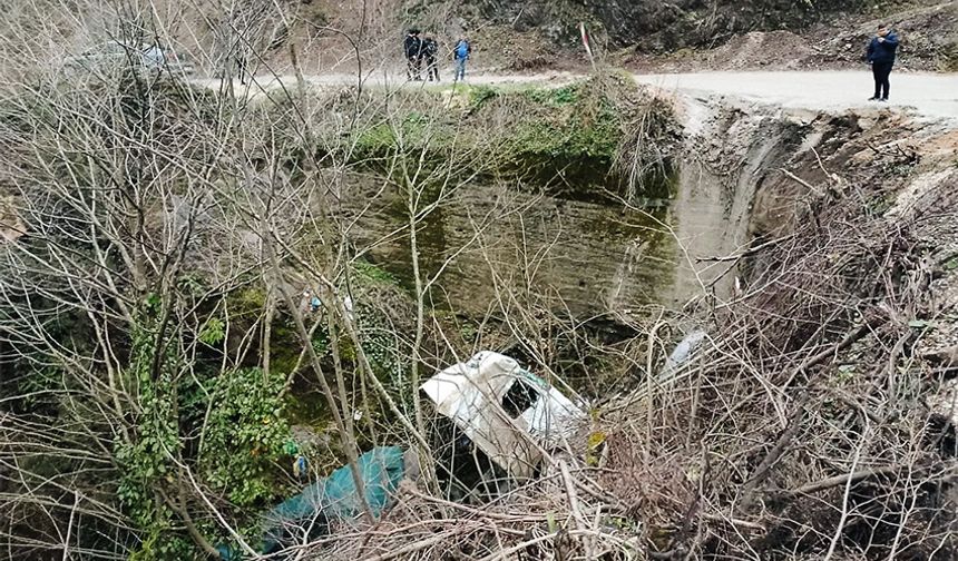 Alaplı'da, kamyon şarampole uçtu!