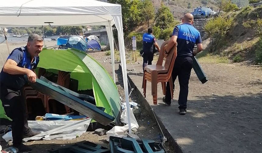 Çadır ve baraka işgalleri kaldırıldı
