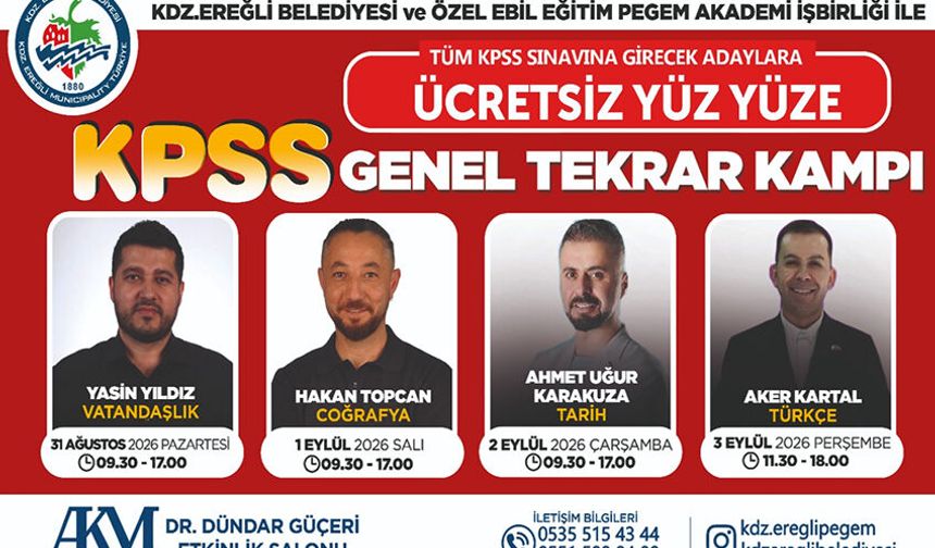 Belediyeden KPSS adaylarına ücretsiz destek
